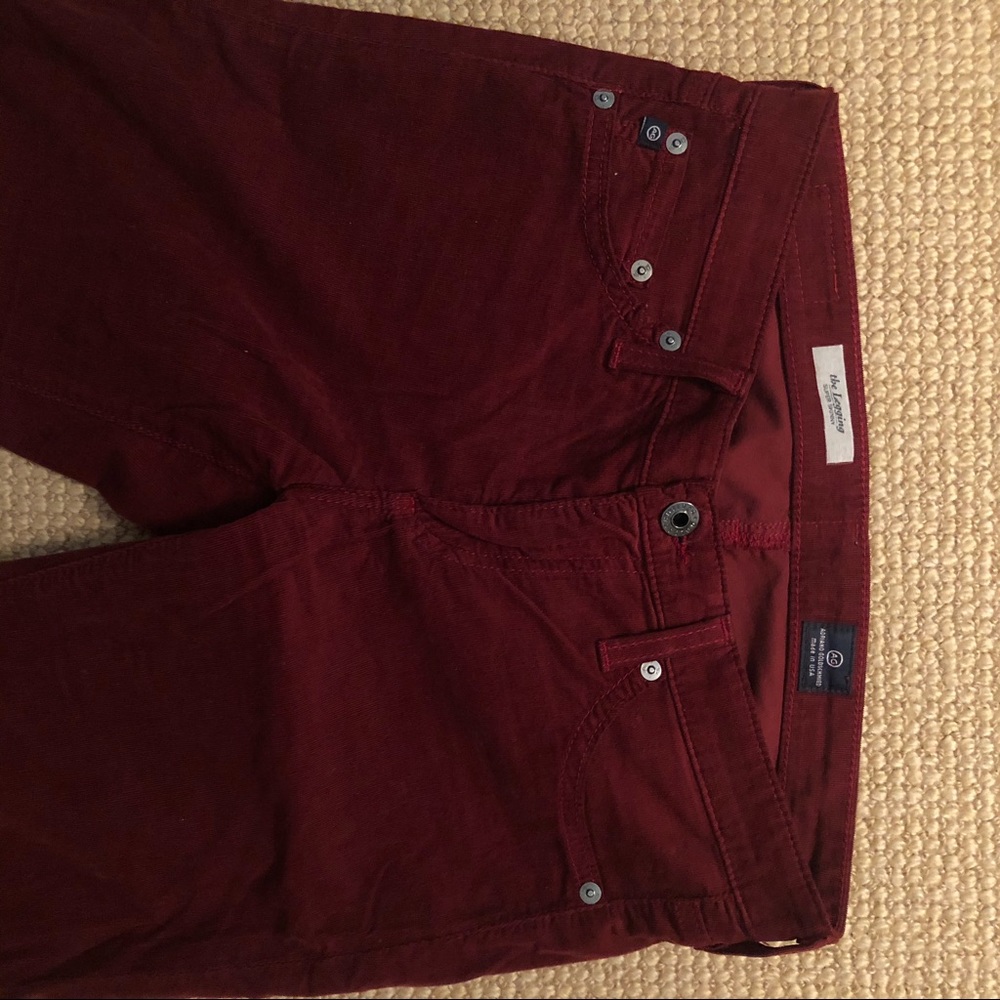 AG The Corduroy Legging in deep red (27)